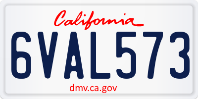 CA license plate 6VAL573