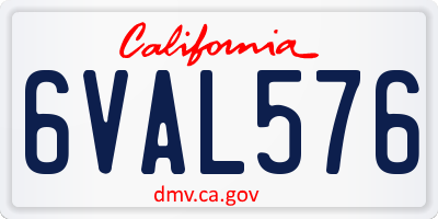 CA license plate 6VAL576