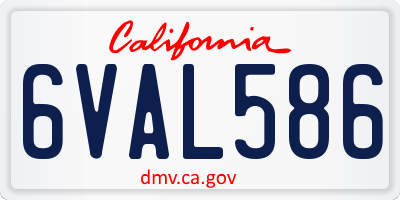 CA license plate 6VAL586