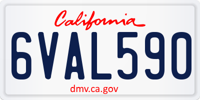 CA license plate 6VAL590