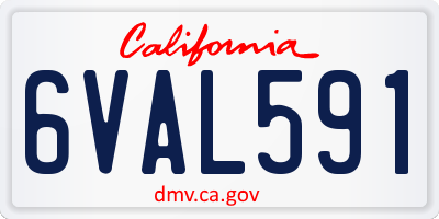 CA license plate 6VAL591