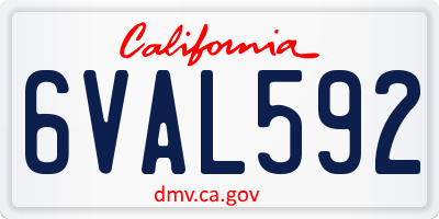 CA license plate 6VAL592