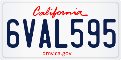 CA license plate 6VAL595