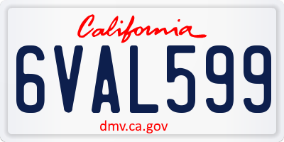 CA license plate 6VAL599