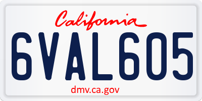 CA license plate 6VAL605