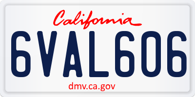 CA license plate 6VAL606