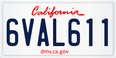CA license plate 6VAL611