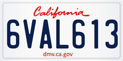 CA license plate 6VAL613