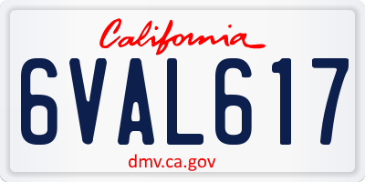 CA license plate 6VAL617
