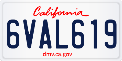 CA license plate 6VAL619