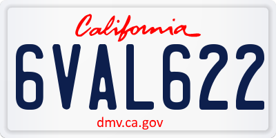 CA license plate 6VAL622