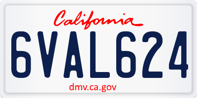 CA license plate 6VAL624