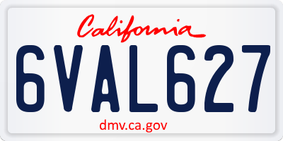 CA license plate 6VAL627