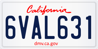 CA license plate 6VAL631