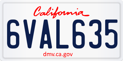 CA license plate 6VAL635