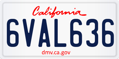 CA license plate 6VAL636