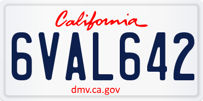 CA license plate 6VAL642