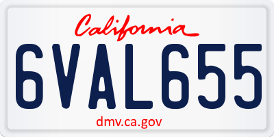 CA license plate 6VAL655