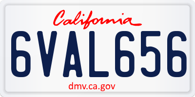 CA license plate 6VAL656