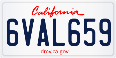 CA license plate 6VAL659