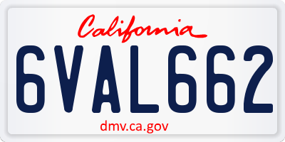 CA license plate 6VAL662