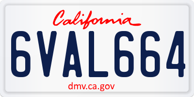 CA license plate 6VAL664