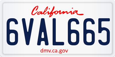 CA license plate 6VAL665