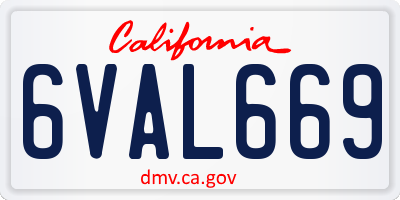 CA license plate 6VAL669