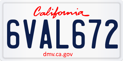 CA license plate 6VAL672