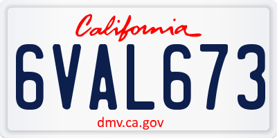 CA license plate 6VAL673