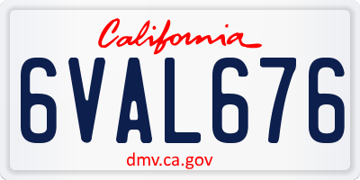 CA license plate 6VAL676