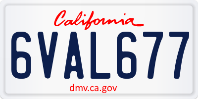 CA license plate 6VAL677
