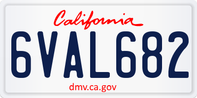 CA license plate 6VAL682