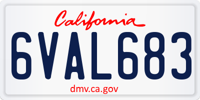 CA license plate 6VAL683