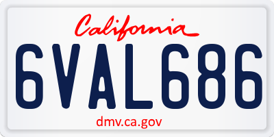 CA license plate 6VAL686