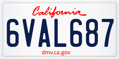 CA license plate 6VAL687