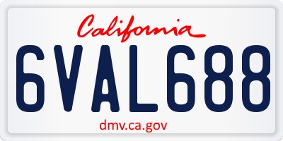 CA license plate 6VAL688