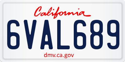 CA license plate 6VAL689