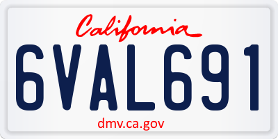 CA license plate 6VAL691