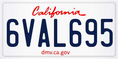 CA license plate 6VAL695