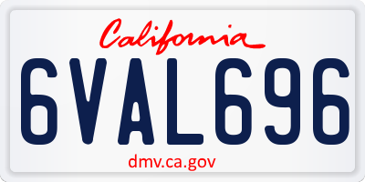 CA license plate 6VAL696