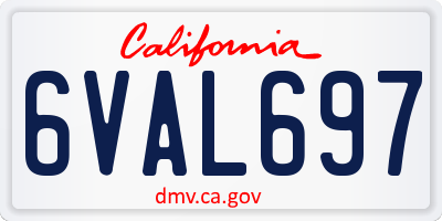 CA license plate 6VAL697