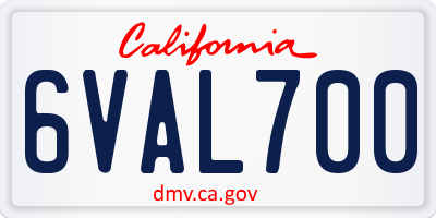 CA license plate 6VAL700