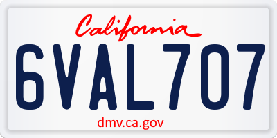 CA license plate 6VAL707