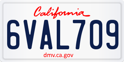 CA license plate 6VAL709