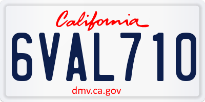 CA license plate 6VAL710