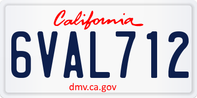 CA license plate 6VAL712