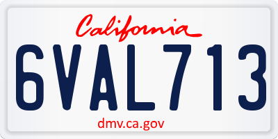 CA license plate 6VAL713