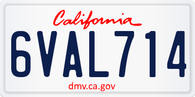 CA license plate 6VAL714