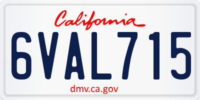 CA license plate 6VAL715